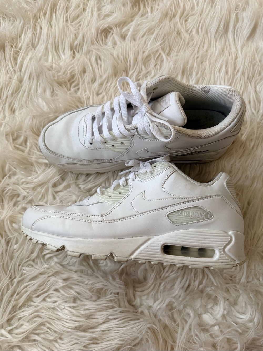 Nike Air Max 90 Triple White Leather Sneakers